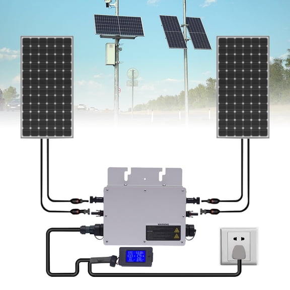 Miumaeov 700W Waterproof Solar Grid Tie Micro Inverter DC54V Micro Inverter Solar Grid Tie Microinverter IP65 Self Cooling 110V