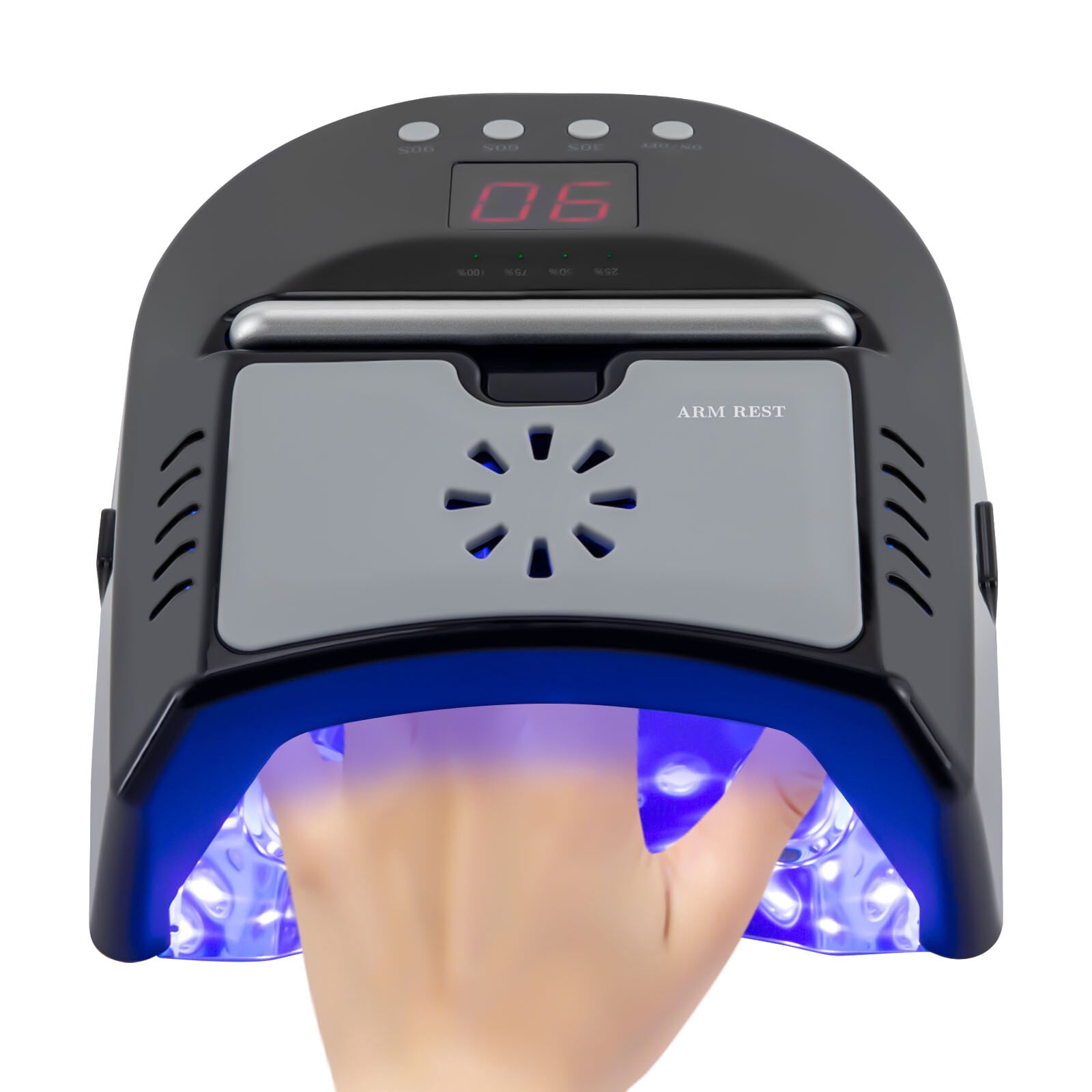 Miumaeov 72W Professional Cordless LED/UV Nail Lamp Rechargeable Gel Polish Nail Dryer w/Cooling Fan