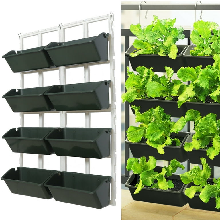 Miumaeov 8 Pockets Vertical Garden Rack Wall Elevated Raised Bed