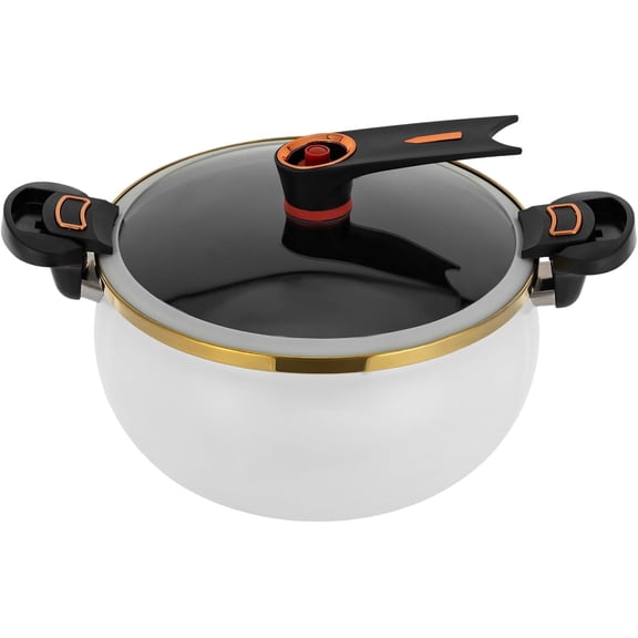 Miumaeov 8L/8.45Qt Miniature Pressure Cooker, Non-Stick Multifunctional Cooker with Glass Lid and Pressure Valve, Induction