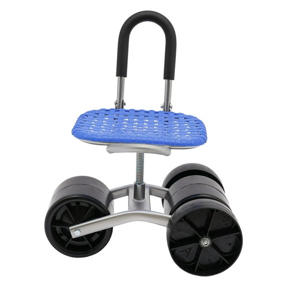 Miumaeov 9.05-13inch Height Adjustable Garden Stool Work Seat Rolling Cart 360° Rotating Gardening Chair Seats with 4 Wheels