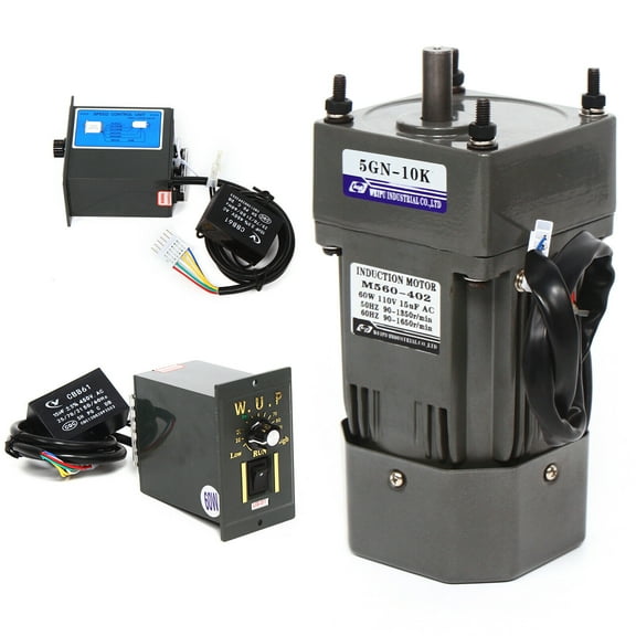 Miumaeov AC 110V Electric Gear Motor Variable Speed With Speed Controller 0~135 RPM 1:10