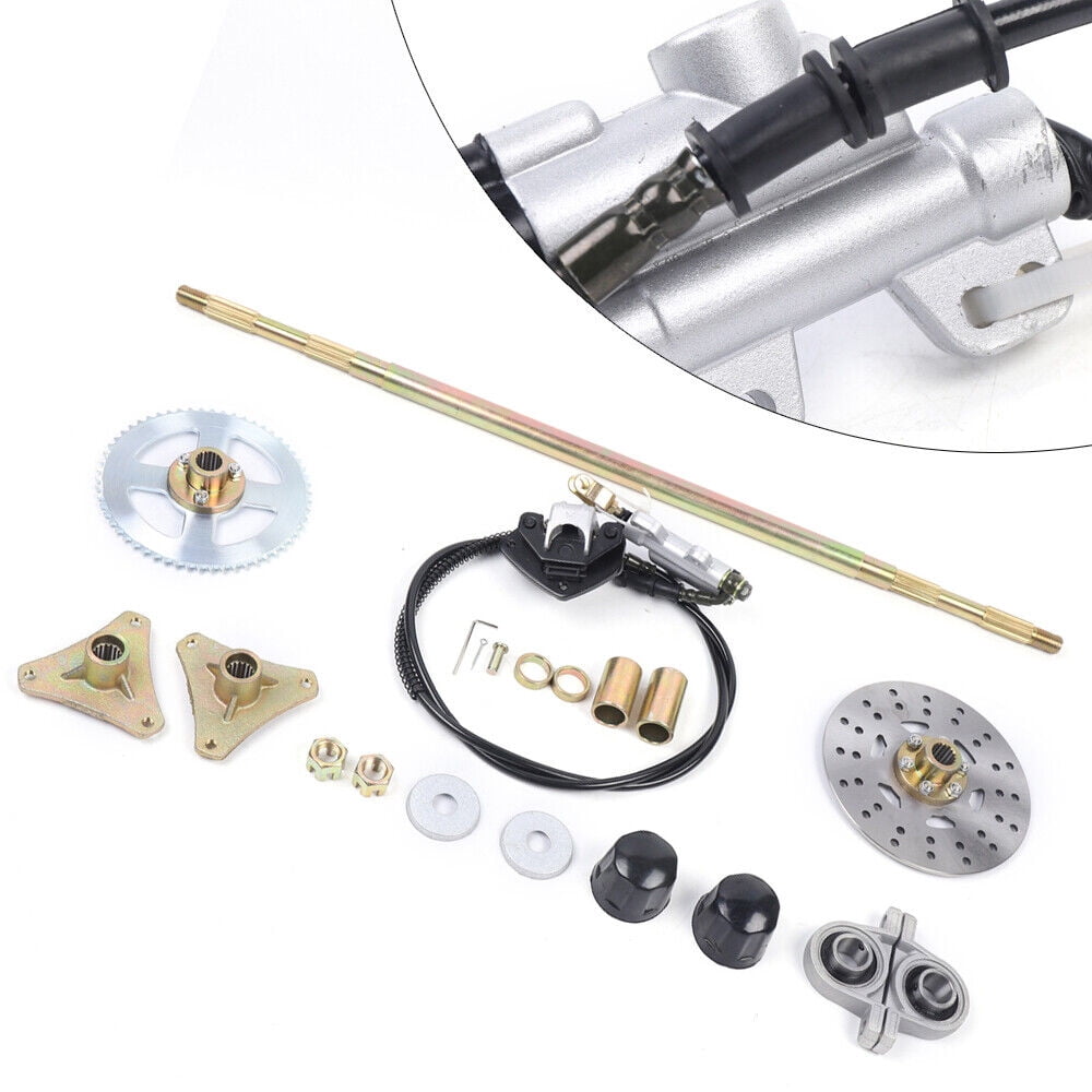 Miumaeov ATV Complete Rear Axle Kit with Brake Assembly & Pillow Blocks