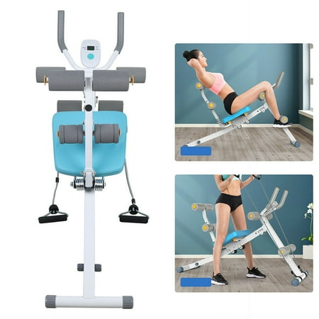Miumaeov Abdominal Crunch Machine 2 In 1 Sit Up Bench Core Ab Trainer ABs Workout w/ LCD