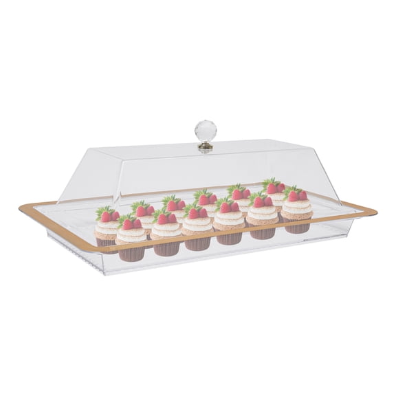 Miumaeov Acrylic Cake Stand Serving Tray Dessert Display Plate Wedding Cake Stand with Lid
