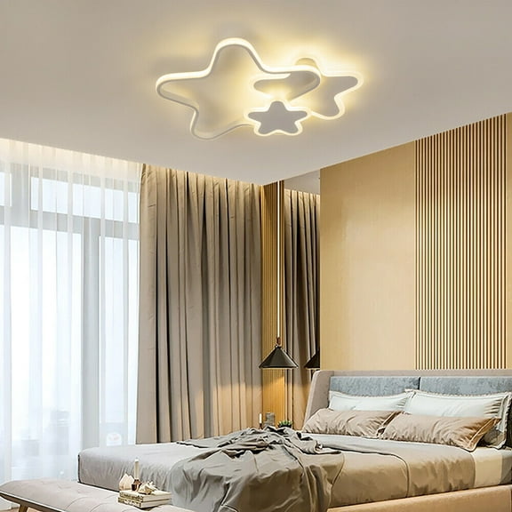 Miumaeov Acrylic Star Ceiling Light LED Pendant Lamp Fixture Dimmable with Remote For Kids Room Decor