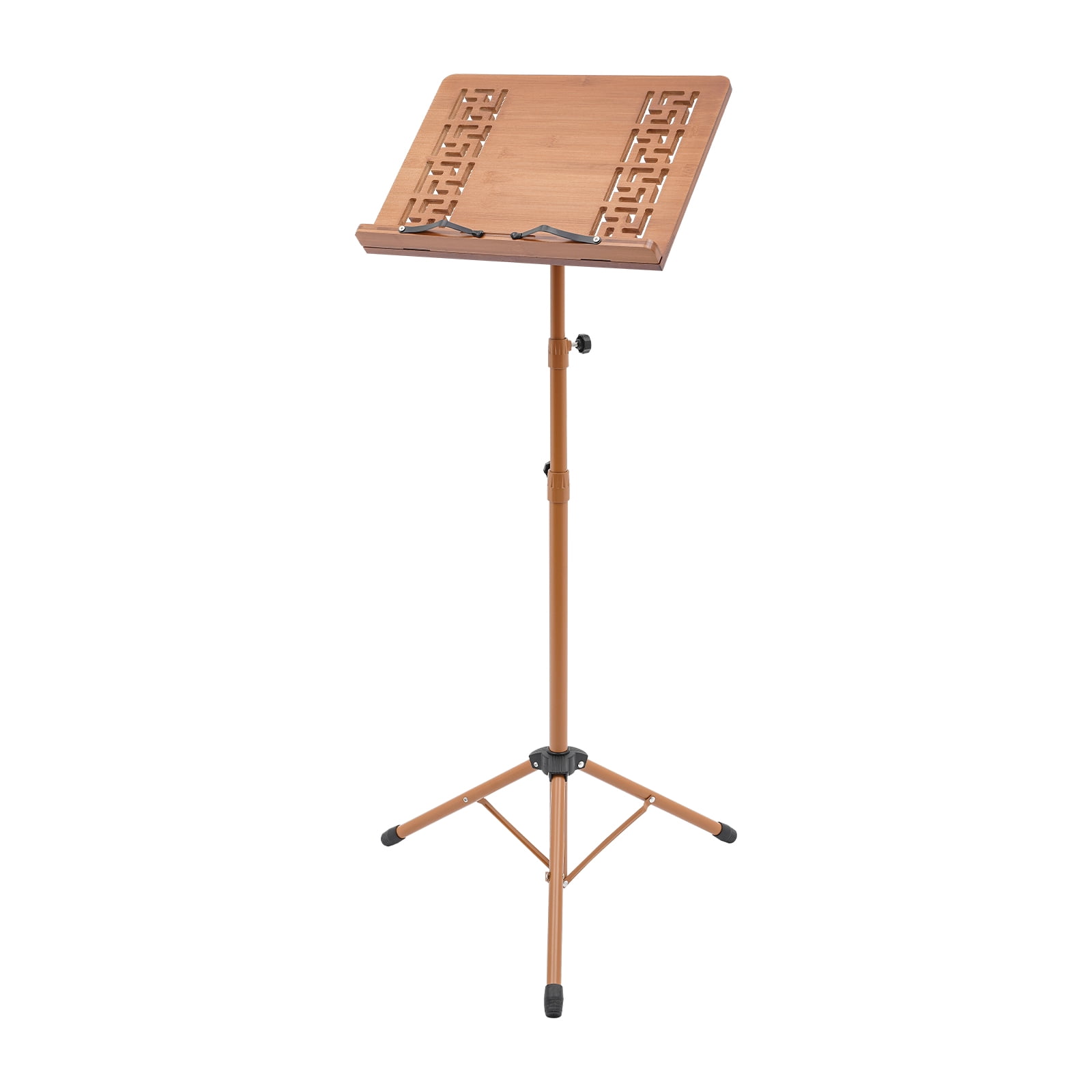 Miumaeov Adjustable Hollow Music Stand 27.56-70.87in, Foldable Portable Sheet Music Holder with Lattice Tray, Lightweight Metal Orchestra Stand