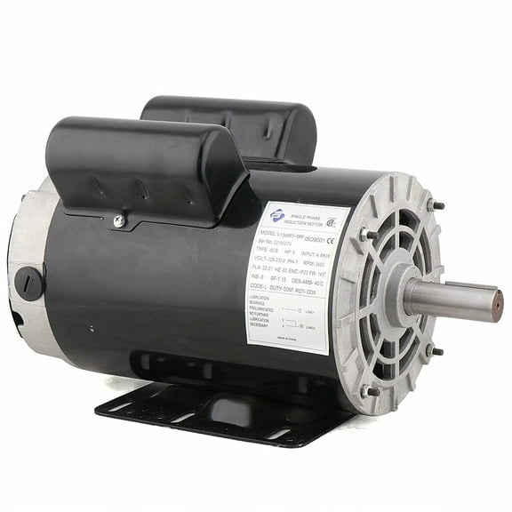 Miumaeov Air Compressor Electric Motor 5HP Single Phase Compressor Duty Electric Motor 208V-230V 56 Frame 3600 RPM 143/5T Frame 7/8" Shaft CCW with Overload Protection
