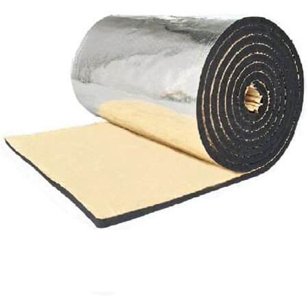Miumaeov Aluminum Foil Insulation Mat 5mm Thick Heat and Sound Deadening for Car Hood Engine and Interior Waterproof and Fire-Resistant