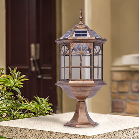 Miumaeov Aluminum Solar Post Light LED Fixture Outdoor Garden Post Pole Light IP65