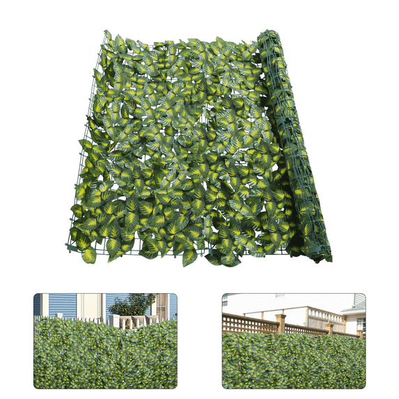 Miumaeov Artificial Green Leaves Privacy Fence 118'' x 39.4'' Artificial Hedges Fence and Faux Leaf Decoration for Garden Backyards Balconies Indoor Outdoor
