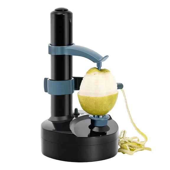 Miumaeov Automatic Fruit and Vegetable Peeler, Electric Potato Peeler with Adjustable Forks & LED Display, Hands-Free Apple Peeler Machine for Potatoes, Apples, Black