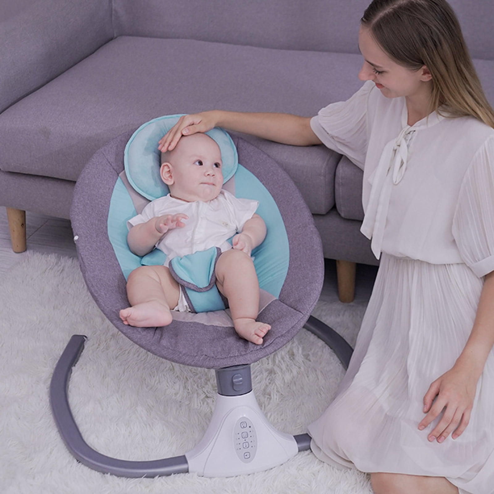 Miumaeov Baby Bouncer with Music and Toys Bluetooth Function Cradle
