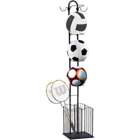 Miumaeov Ball storage, Ball storage rack/Organizer Rack, Basketball Storage Stand Football Collector Height Adjustable Stand for Training Football