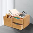 thumbnail image 1 of Miumaeov Bamboo Desk Organizer with 3 drawer Office Supplies and Desk Accessories for Office Home Toiletries Supplies Holder Storage Box 12.99*7.48*6.3inch, 1 of 13
