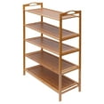 thumbnail image 1 of Miumaeov Bamboo Shoe Rack 5-Tier Shoe Storage Organizer Entryway Shoe Shelf, 1 of 13