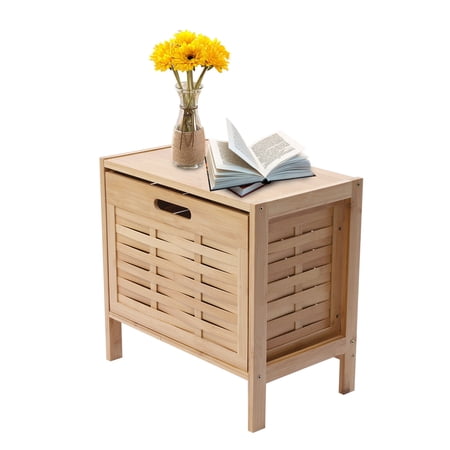 Miumaeov Bamboo Sofa End Table Bedroom Storage Nightstand Living Room Table