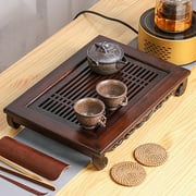 Miumaeov Bamboo Tea Tray Chinese Gongfu Tea Table Board Serving Plate