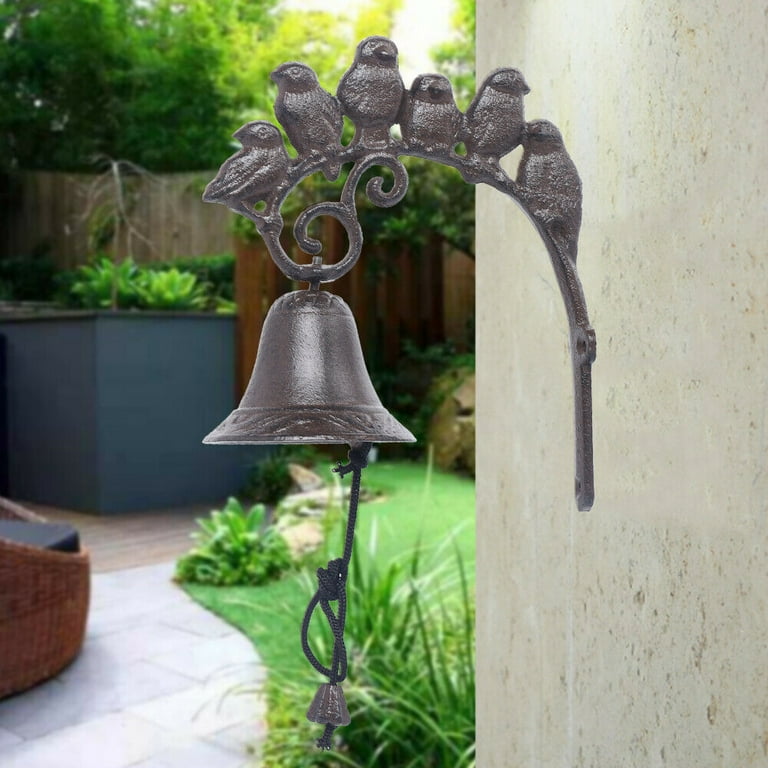 Miumaeov Bird Bell Cast Iron Vintage Door Bell Hanging Entry Mechanical Door Bell