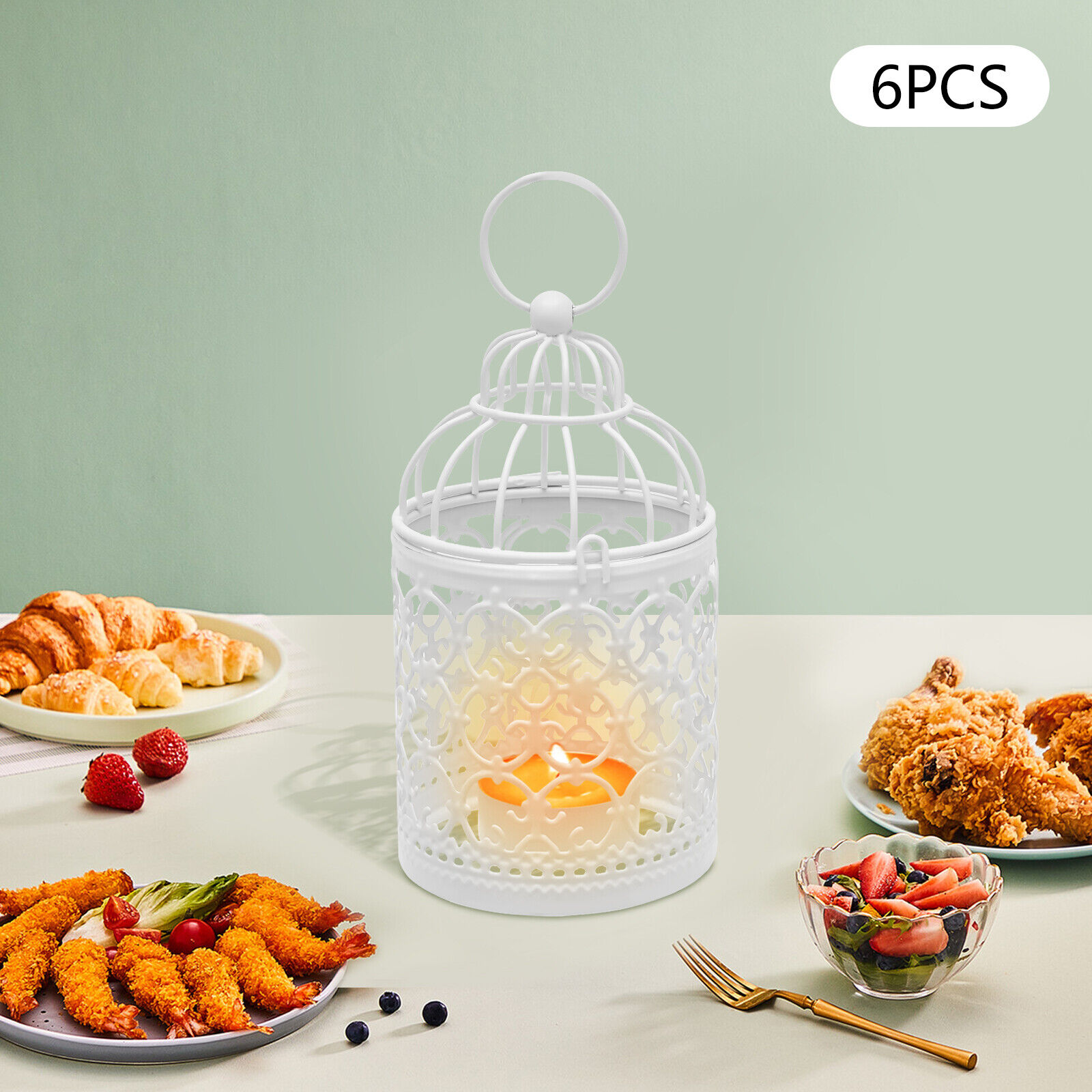 Miumaeov Bird Cage Lantern Candle Holders Tabletop Candle Stand Hanging