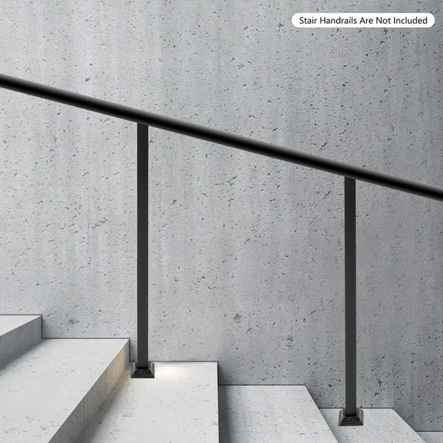 LZMZMQ Square Balustrade Spindle For Staircase, Black Iron Deck Balcony Deckorator Railing Post