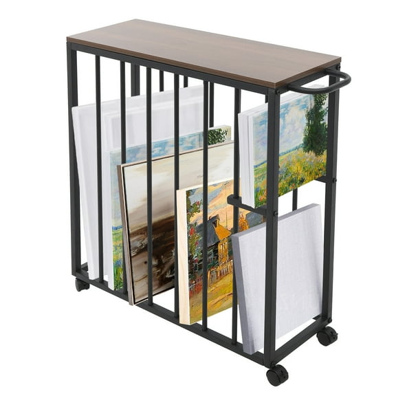 Miumaeov Black Painting Drying Rack Art Painting Storage Rack Display Stand w/ 4 Universal Wheels