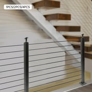 Miumaeov Cable Railing Post Deck Railing Garden Fencing Accessories Stainless 36*2*2 In