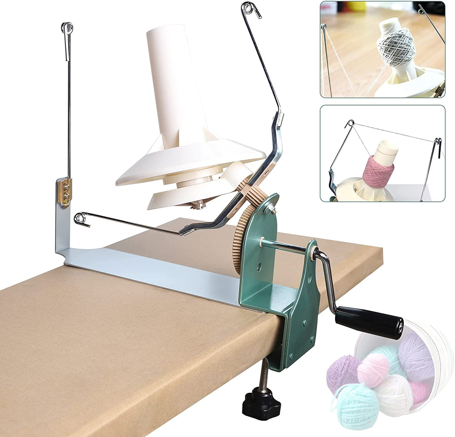 Miumaeov Cashmere Wool Winder, Manual Yarn Ball Winder, 500g Capacity