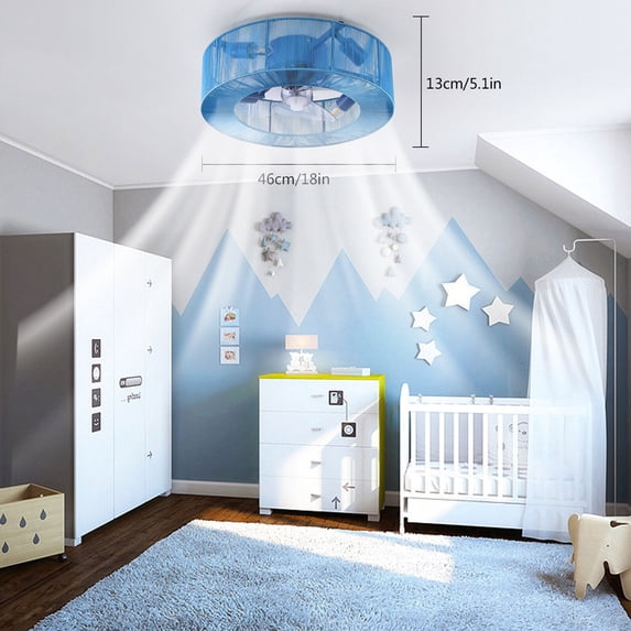 Miumaeov Ceiling Fan Light Flush Mount Industrial Cage Ceiling Fan with Remote Control Whisper Quiet Motor for Bedroom and Dining E26 Bulb Compatible