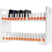 Miumaeov Cell Phone Storage 2-Tier Multiple Cell Phone Stand Rack with 1-30 Number Stickers Wooden Phone Holder Desk Organizer Storage Box