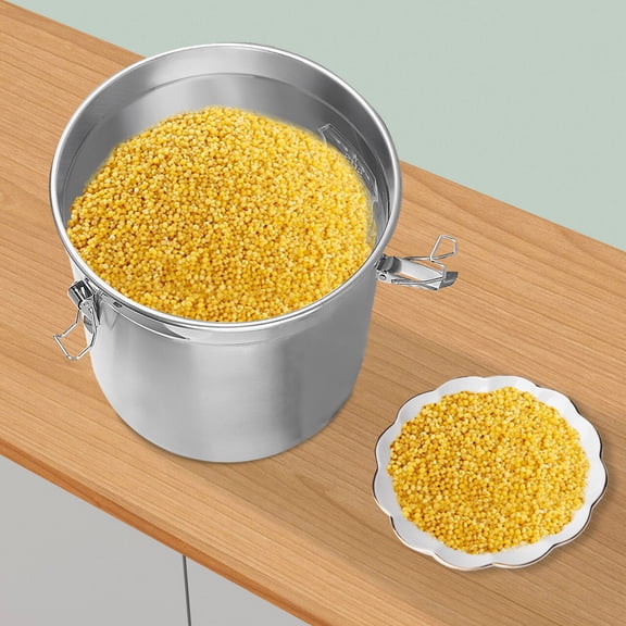 Miumaeov Cereal Container Kitchen Stainless Steel Food Flour Oil Storage Bucket Canister