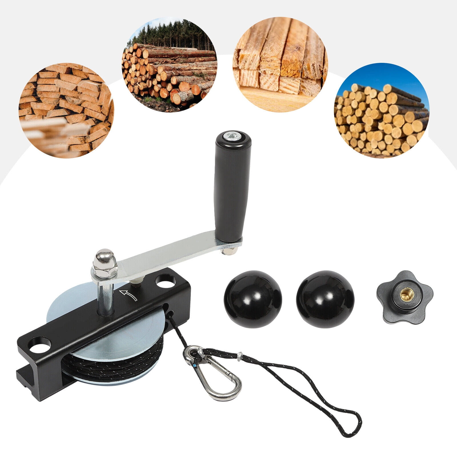 Miumaeov Chainsaw Mill Winch Kit Portable Manual Winch with Winch and Lever Arm Anchor System