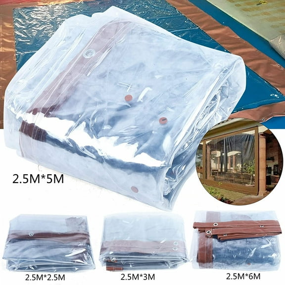 Miumaeov Clear Tarps Clear PVC Waterproof Tarpaulin Cloth Anti-Aging Tarpaulin with Metal Grommetsfor Nursery Greenhouse Garden Gazebo Store 8*8FT