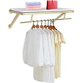 thumbnail image 1 of Miumaeov Clothes Rack with Top Shelf, Wall Mounted Garment Rack,Heavy Duty Detachable Multi-Purpose Hanging Rod for Closet Storage, 1 of 10