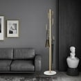 thumbnail image 1 of Miumaeov Coat Rack with Stable Marble Base, 67-inch Modern Metal Clothes Stand Hall Coat Tree With 6 Hooks for Coats, Hats, Bags, Purses, for Entryway, Hallway, Bedroom, Office (Gold), 1 of 6