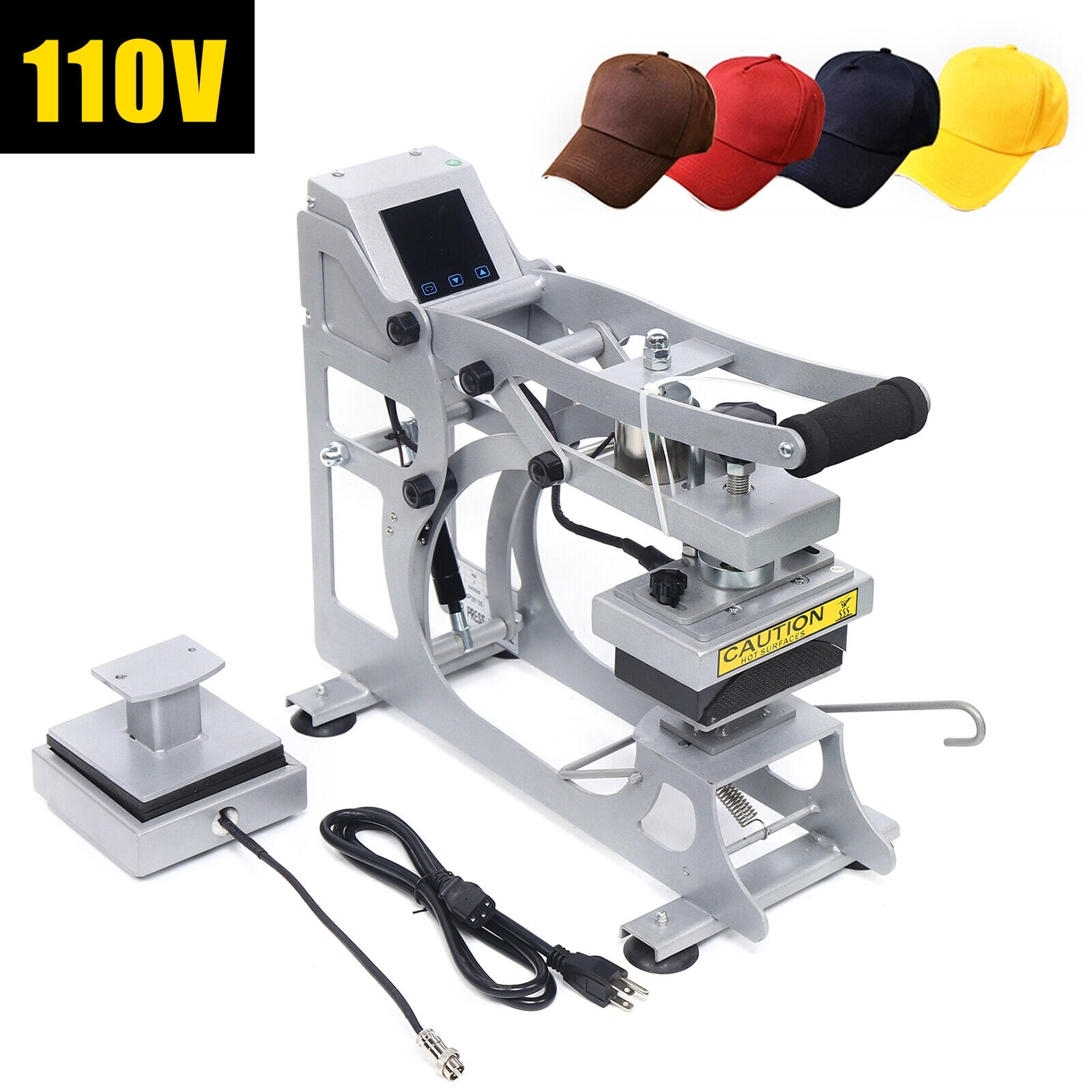 Miumaeov Commercial Caps Hat Heat Press Transfer Machine Semi-Auto Magnetic Pressing Machine Digital Heating Pads T Shirt Sublimation Printer