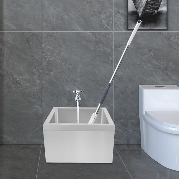 Miumaeov Commercial Floor Mount Mop Sink Free Standing Single Bowl Utility Sink for Restaurant Kitchen Garage Basement Bathroom