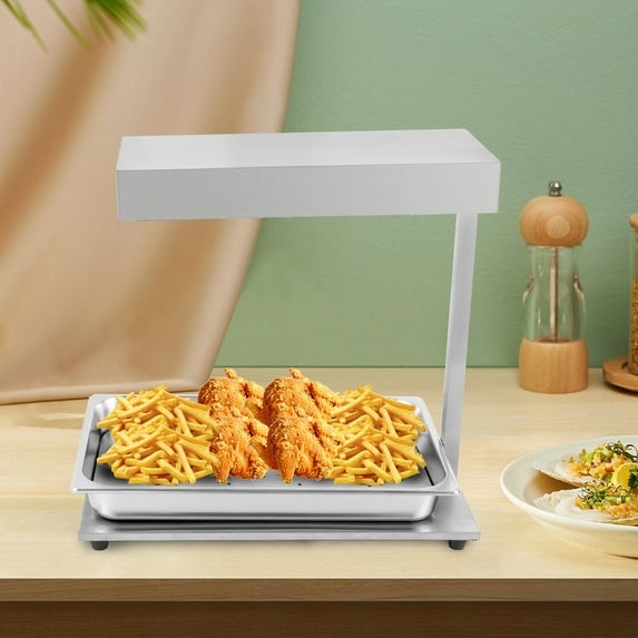 Miumaeov Commercial French Fry Warmer Stainless Steel French Fry Station 500W 19.7/ 20.16 inch Free-Standing Warming Station Countertop for Chips Churros Fried Food