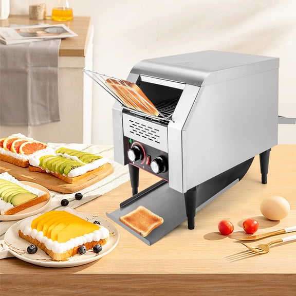 Miumaeov Commercial Toaster Conveyor 150slices/h Restaurant Toaster for Bun Bagel Bread Heavy Duty Stainless Steel Conveyor Toaster