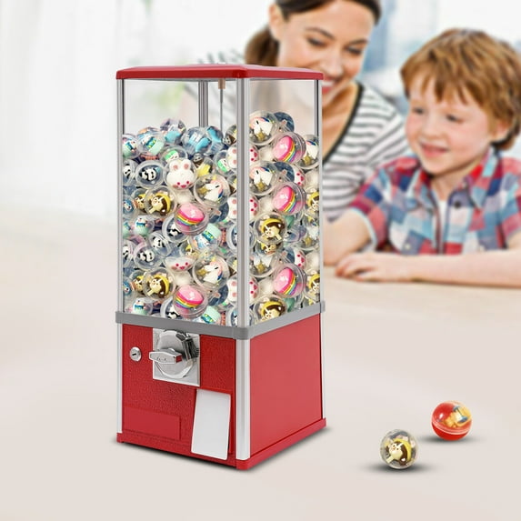 Miumaeov Commercial Vending Machine 25 Cents for 27-45mm Round Candy Capsule Toys 250-1000 Capacity Gumball Bank Dispenser