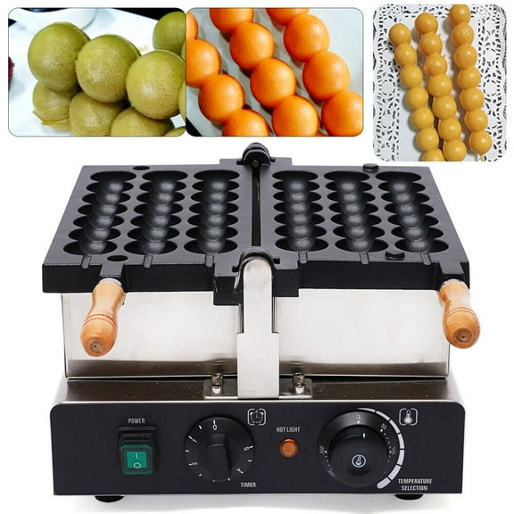 Miumaeov Commercial Waffle Ball Maker Electric Non-Stick Bubble Skewer Waffle Ball Maker Muffin Cake Machine 1600W