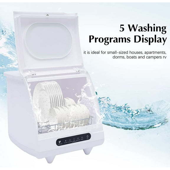 Miumaeov Compact Mini Dishwasher with Full Panel Control, 50 dB
