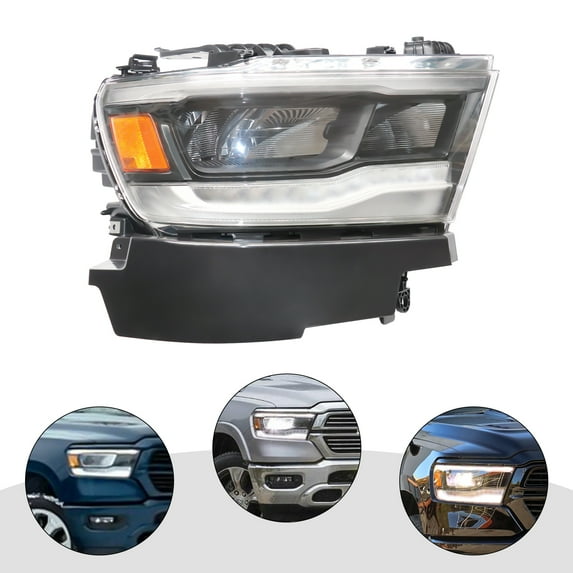 Miumaeov Compatible with DodgeRam 1500 2019-2021 Full LED Headlight Assembly with DRL Right Passenger Headlights Replacement Black Housing