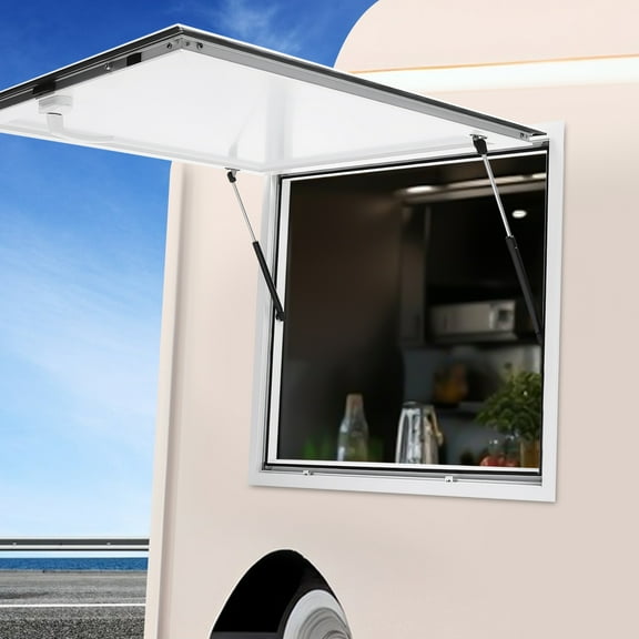 Miumaeov Concession Window Aluminum Alloy Food Truck Service Window with Awning Door Drag Hook for Food Trucks Concession Trailers 36" W x 36" H