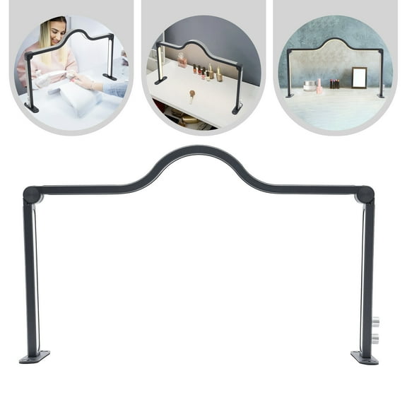 Miumaeov Corded Electric Half Moon LED Nail Desk Lamp for Nail tech, 3000K-6000K, Stepless Dimming Lamp