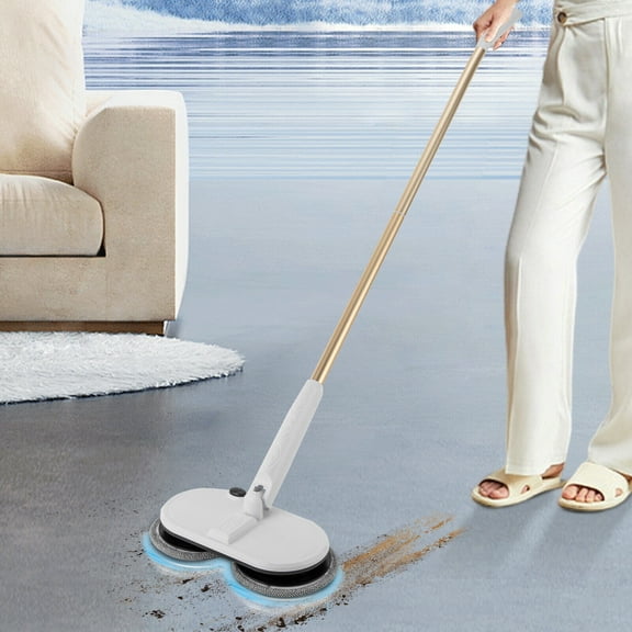Miumaeov Cordless Electric Mop Spin Mops for Floor Cleaning Dual Spinning Scrubber with 4 Pads