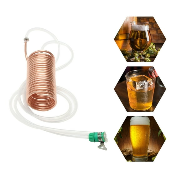 Miumaeov Counterflow Wort Chiller Copper Immersion Wort Chiller Coil Homebrew with Garden Hose Fitting for Beer Brewing