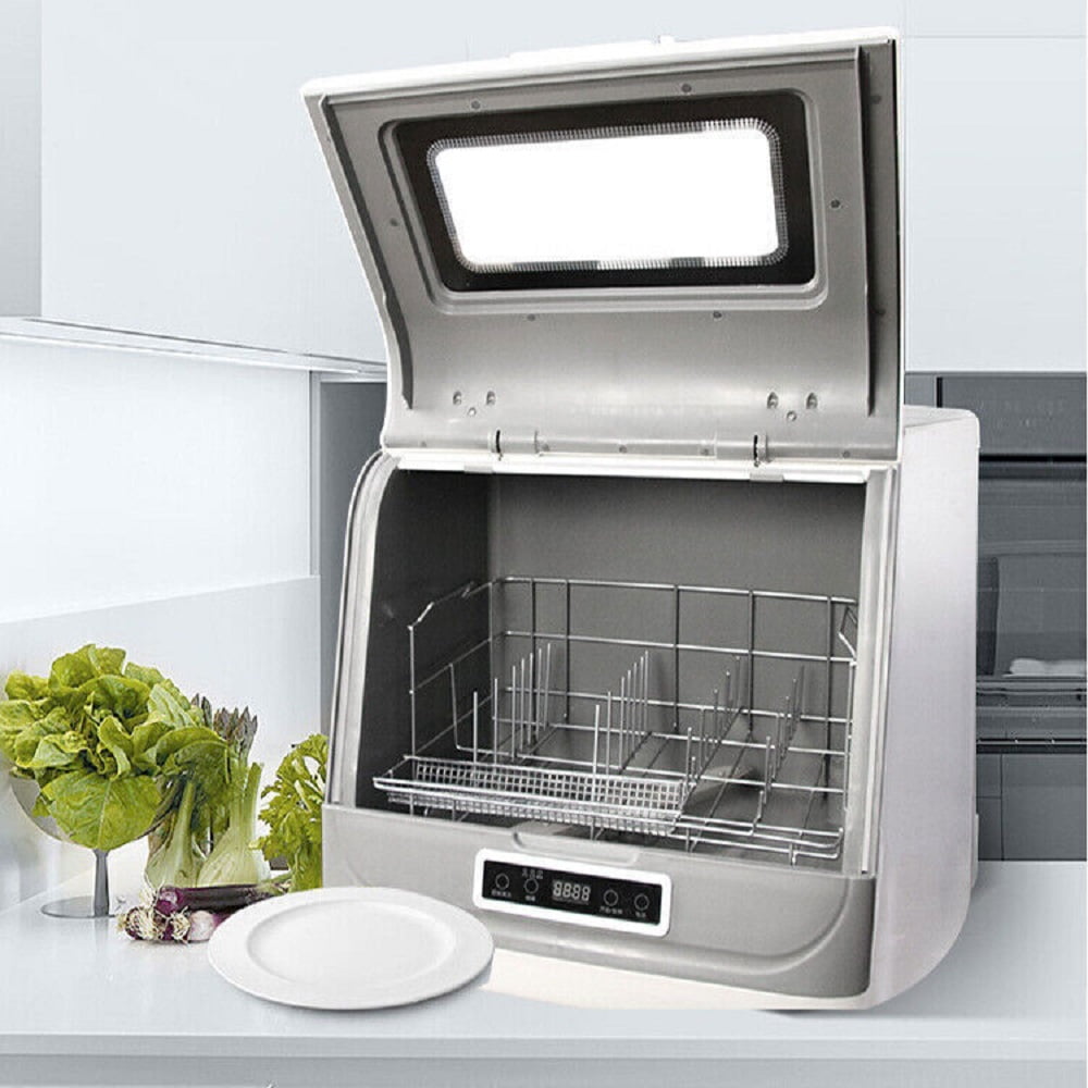 Miumaeov Countertop Dishwasher 1200W Portable Dishwasher Compact Table Top Dishwasher with 3 Washing Programs 360 Degree Spraying Water 75C Hot Air Drying for Apartments Dorms RV