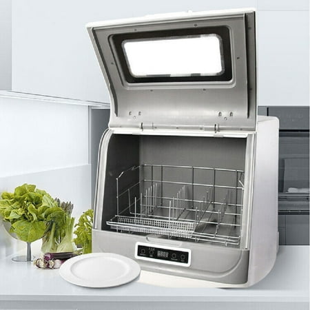 Miumaeov Countertop Dishwasher 1200W Portable Dishwasher Compact Table Top Dishwasher with 3 Washing Programs 360 Degree Spraying Water 75C Hot Air Drying for Apartments Dorms RV