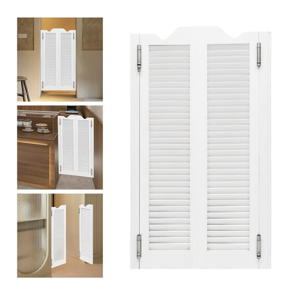 Miumaeov Countryside Double-hinged Partition Door Swing Door Double Half Door Cafe Door White